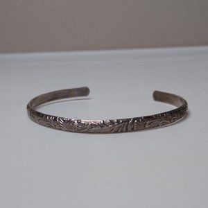 Vintage Small Sterling Decorative Open Bangle